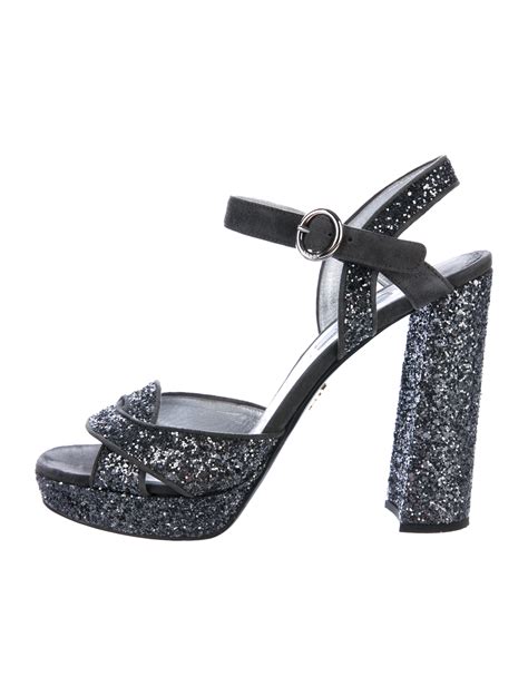 prada sparkle sandals|prada transparent sandals.